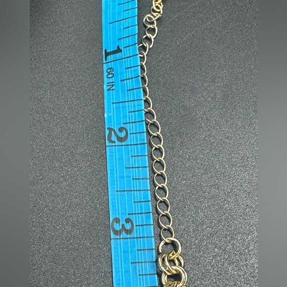 Chicoβs Gold Tone Statement Crystal Bib Necklace NWOT - Picture 6 of 6